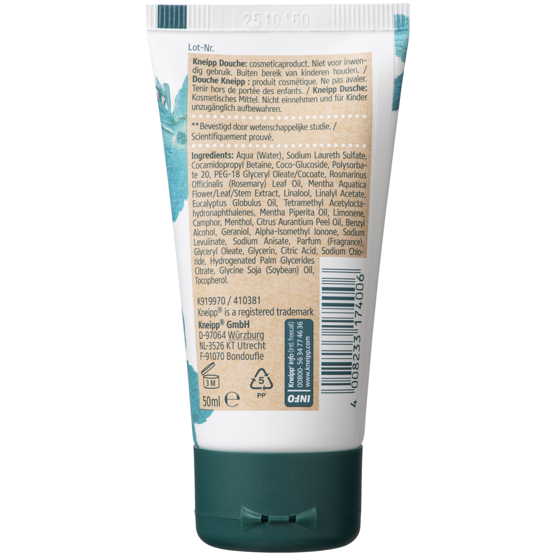Mini gel douche Goodbye Stress - Vue de dos