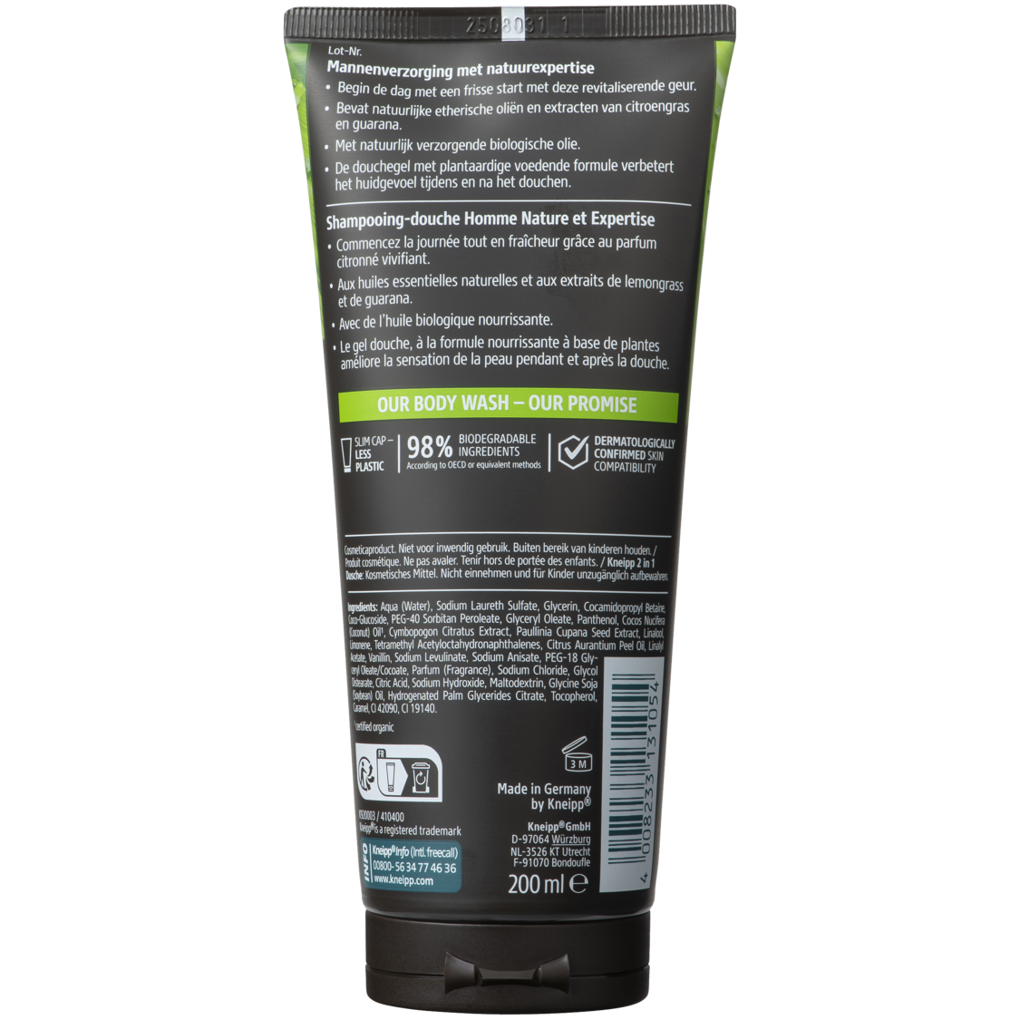 2-en-1 Men Gel Douche & Shampoo Ready To Go - Vue de dos