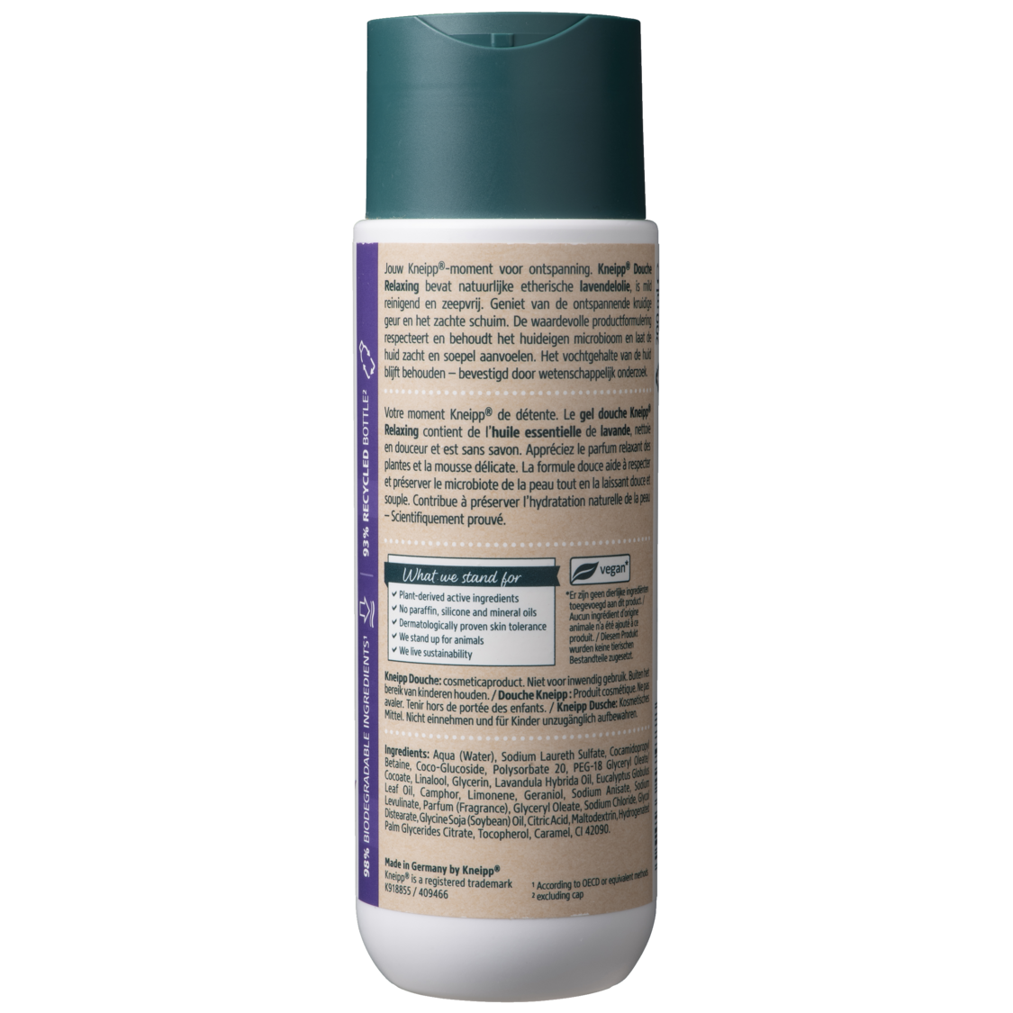 Gel douche Relaxing  - Vue de gauche