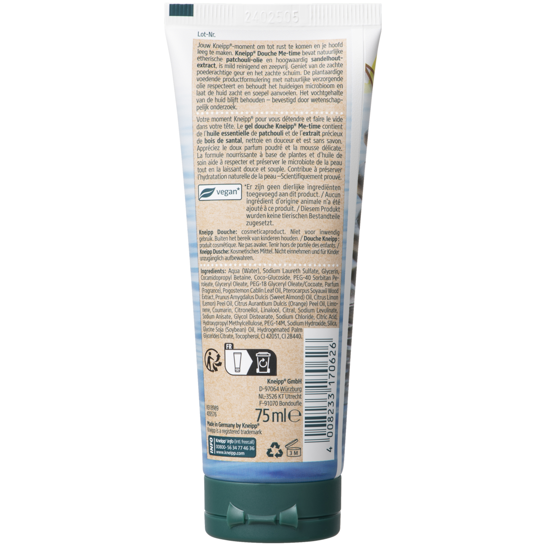 Mini gel douche Me-Time - Vue de dos