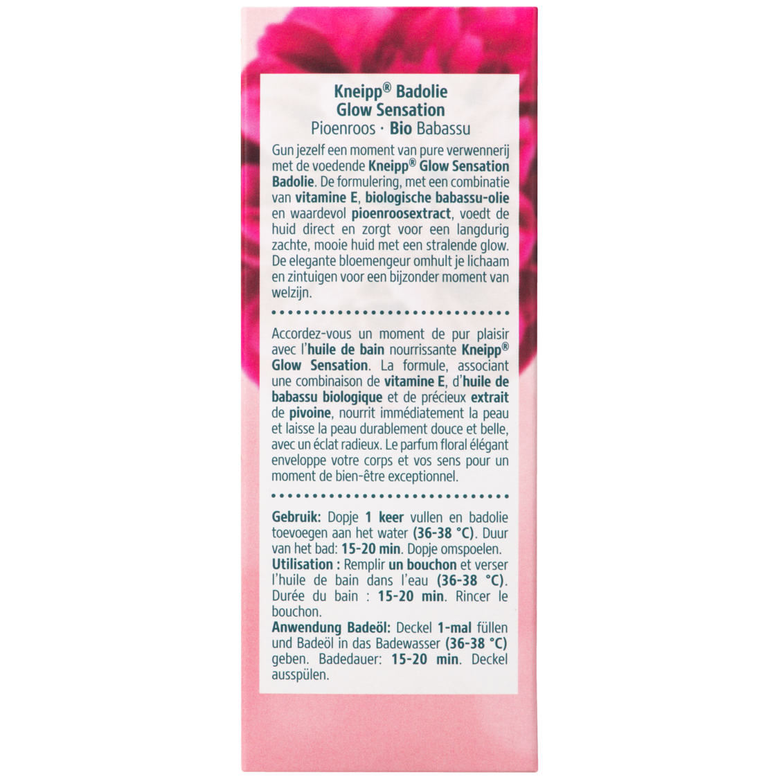 Huile de bain Glow Sensation - Vue de dos