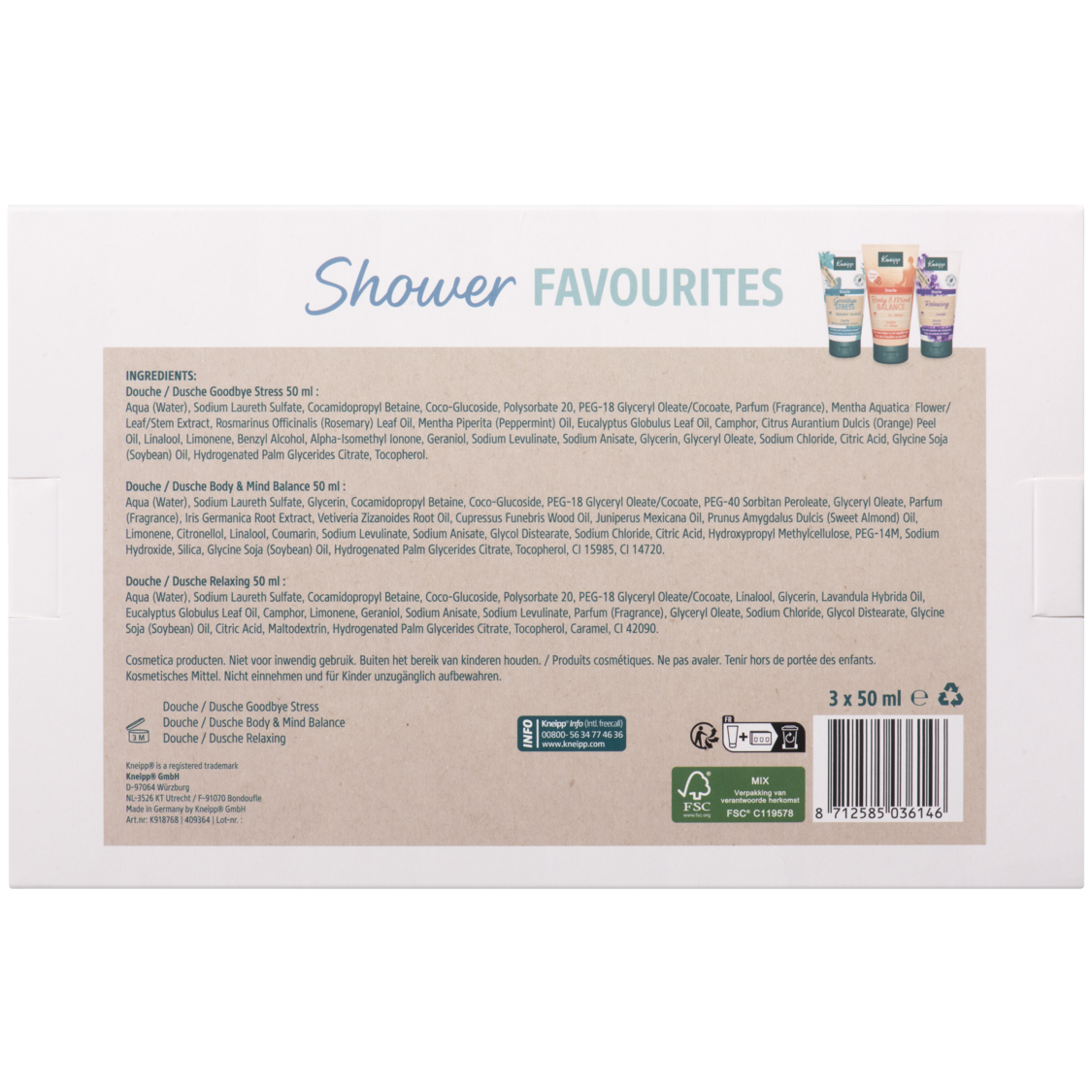 Coffret Shower Moments - Vue de dos