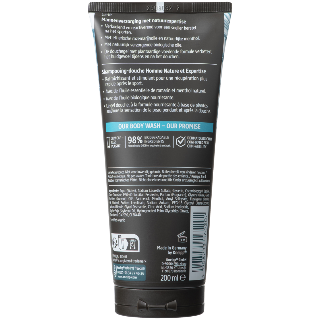  2-en-1 Men Gel Douche & Shampoo Sport - Vue de dos