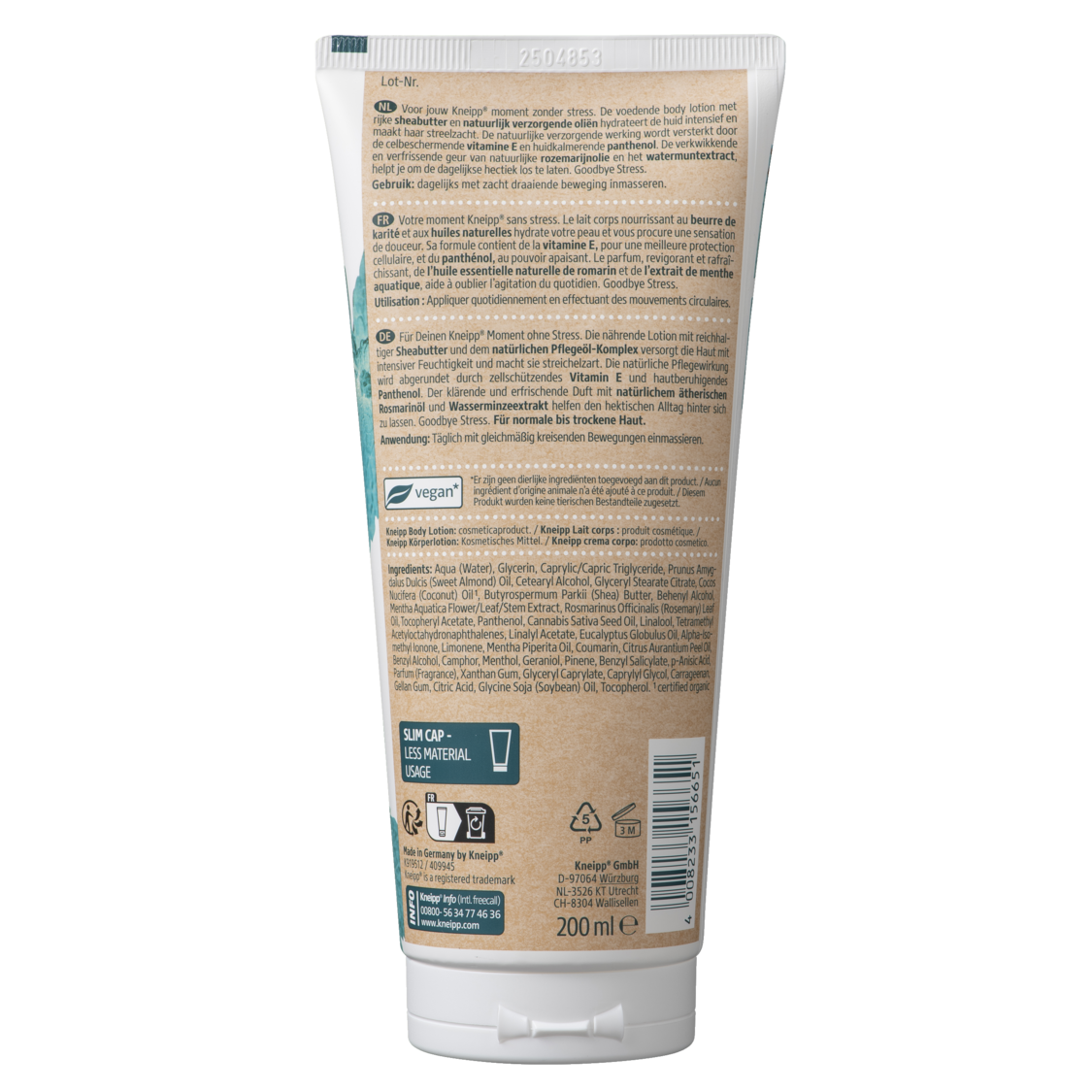 Lait corps Goodbye Stress - Vue de dos