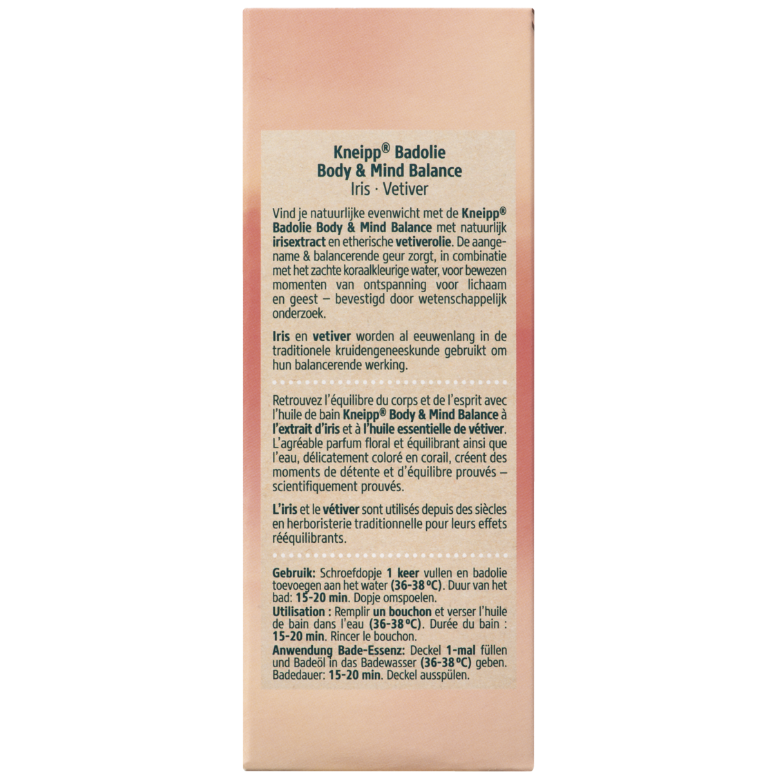 Huile de bain Body & Mind Balance - Vue de dos