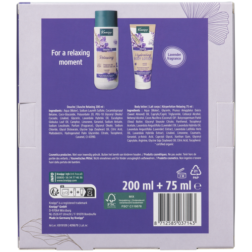 Coffret Relaxing Moments - Vue de dos
