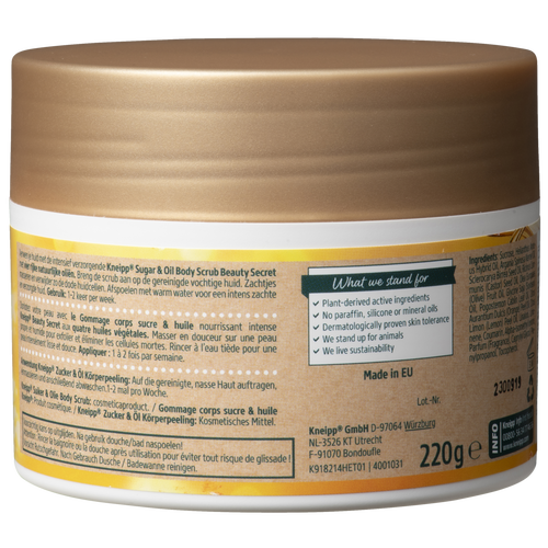 Gommage corps sucre et huile Beauty Secret - Vue de dos