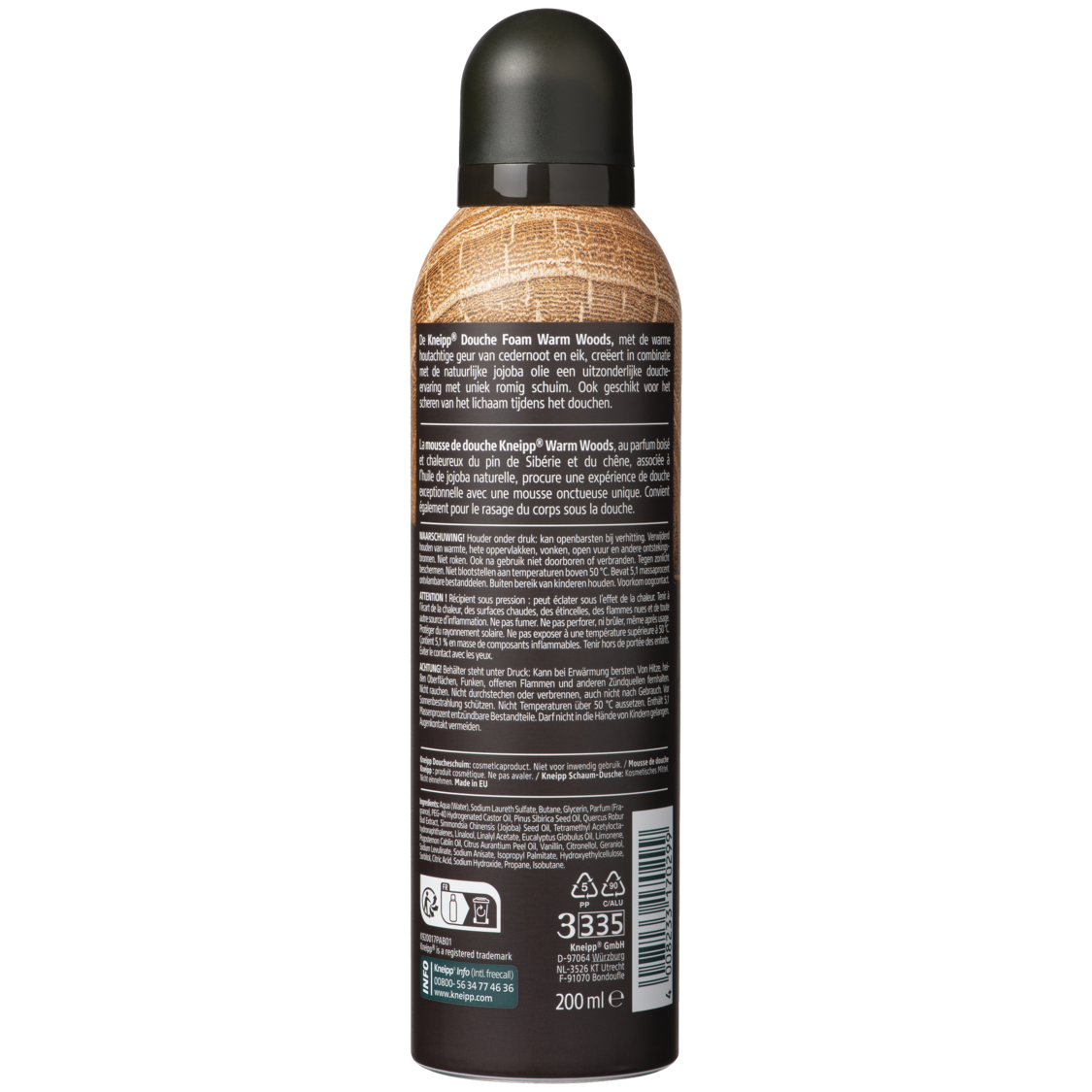 Mousse de douche men Warm Woods - Vue de dos