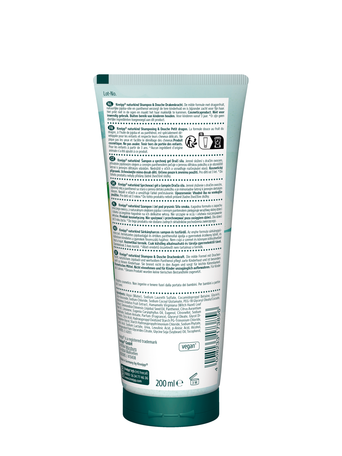 2-en-1 Douche & Shampoo Petit Dragon - Vue de dos