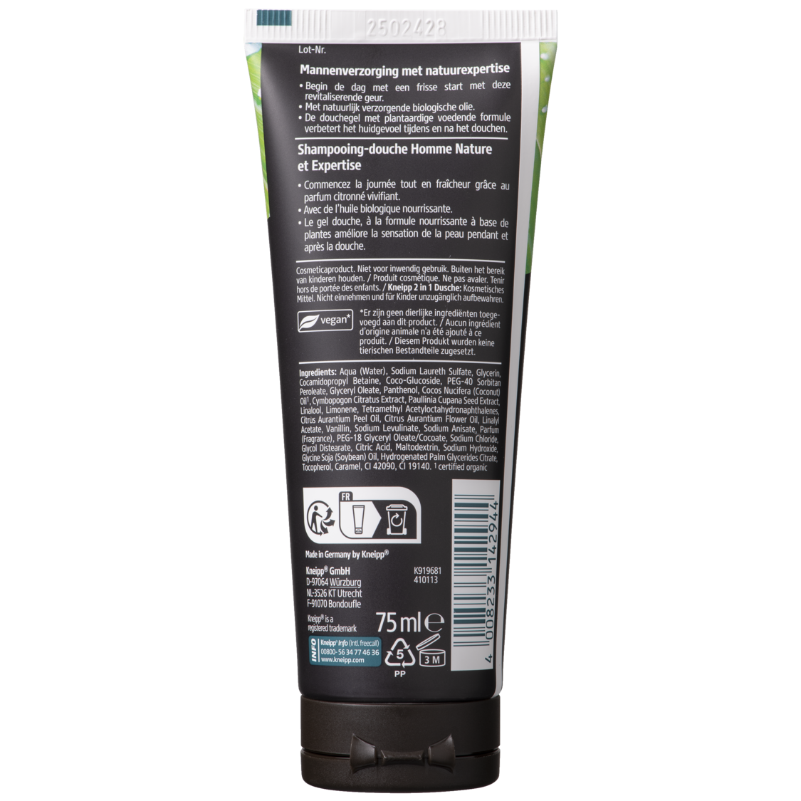 Mini 2-en-1 Men Gel Douche & Shampoo Ready To Go - Vue de dos