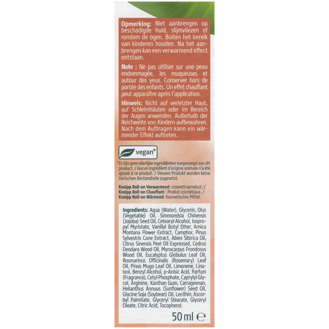 Arnica Roll-on Warming - Vue de dos