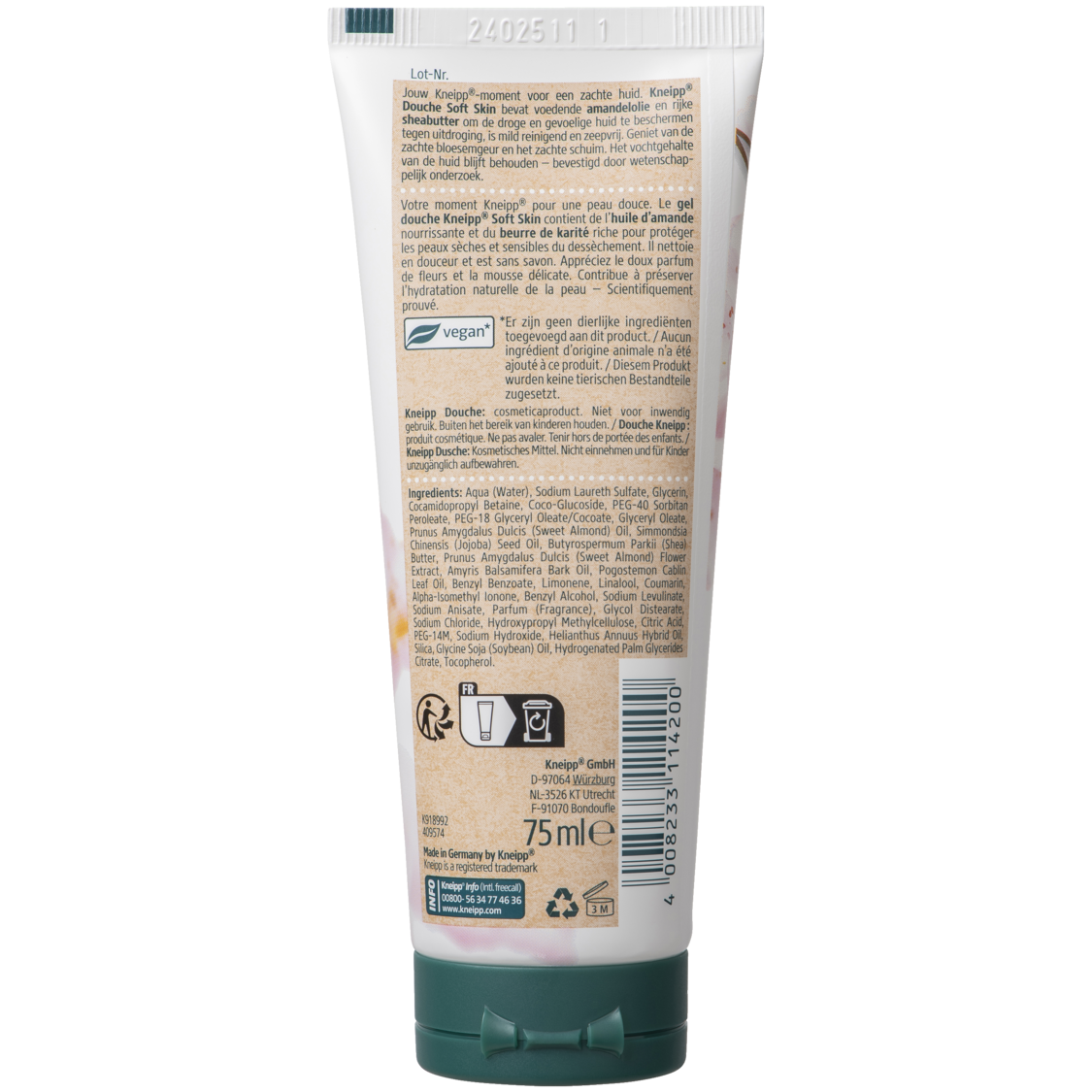Mini gel douche Soft Skin - Vue de dos
