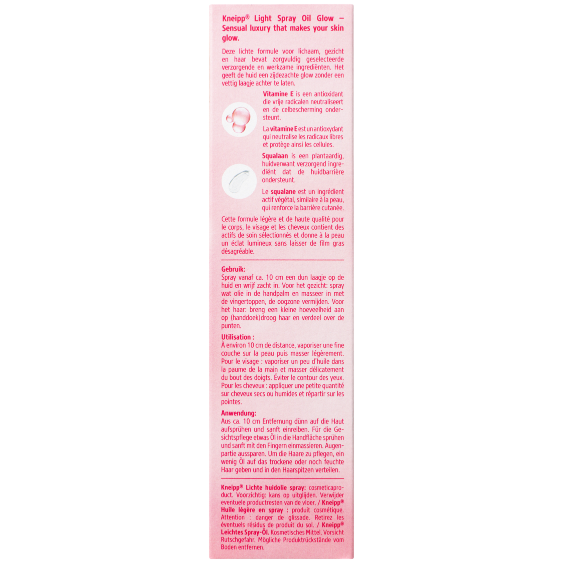 Huile corps Glow Light Spray  - Vue de dos