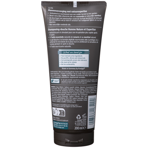 2-en-1 Men Gel Douche & Shampoo Sport - Vue de dos