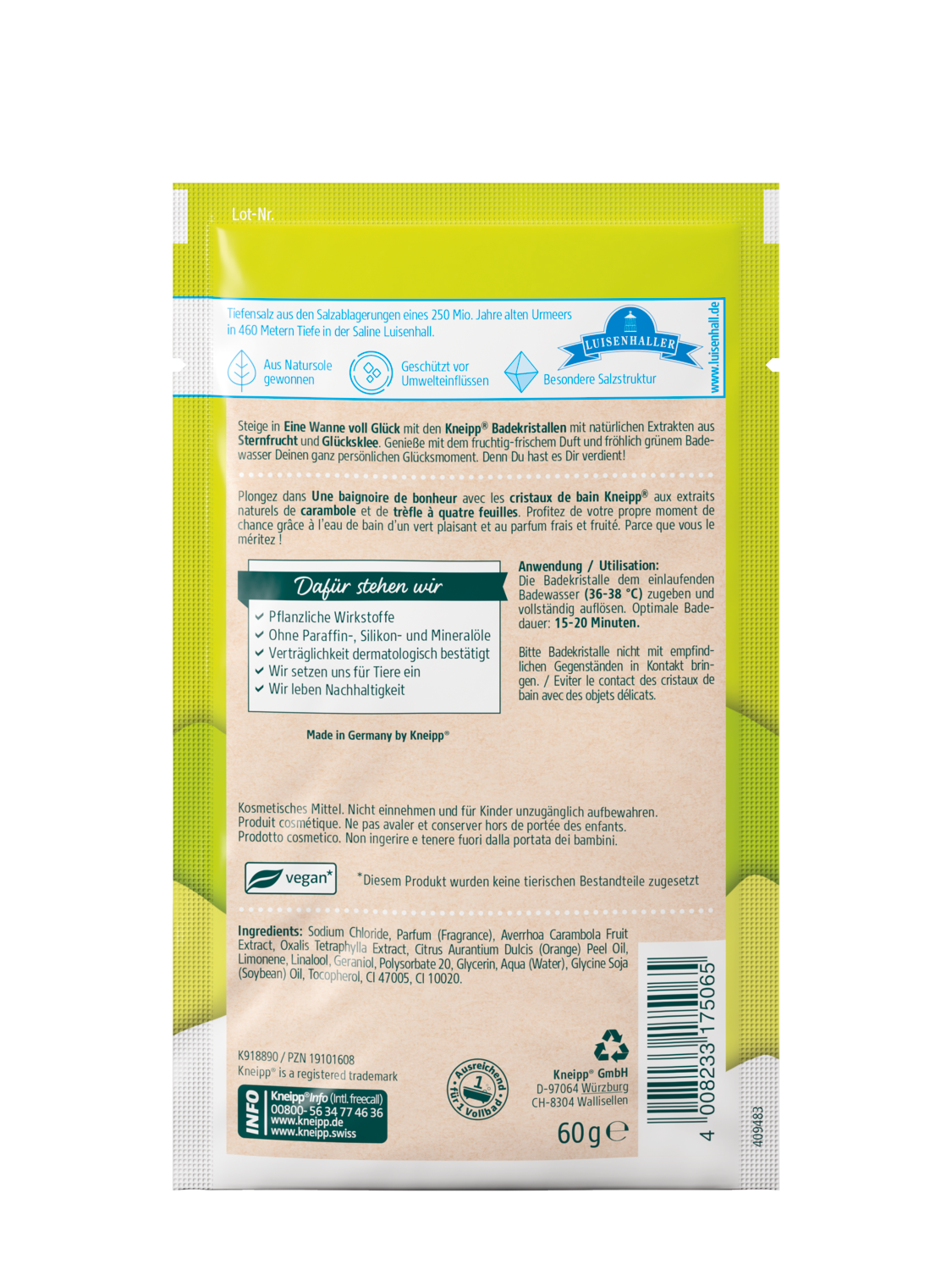 Cristaux de bain Une baignoire de bonheur - Vue de dos