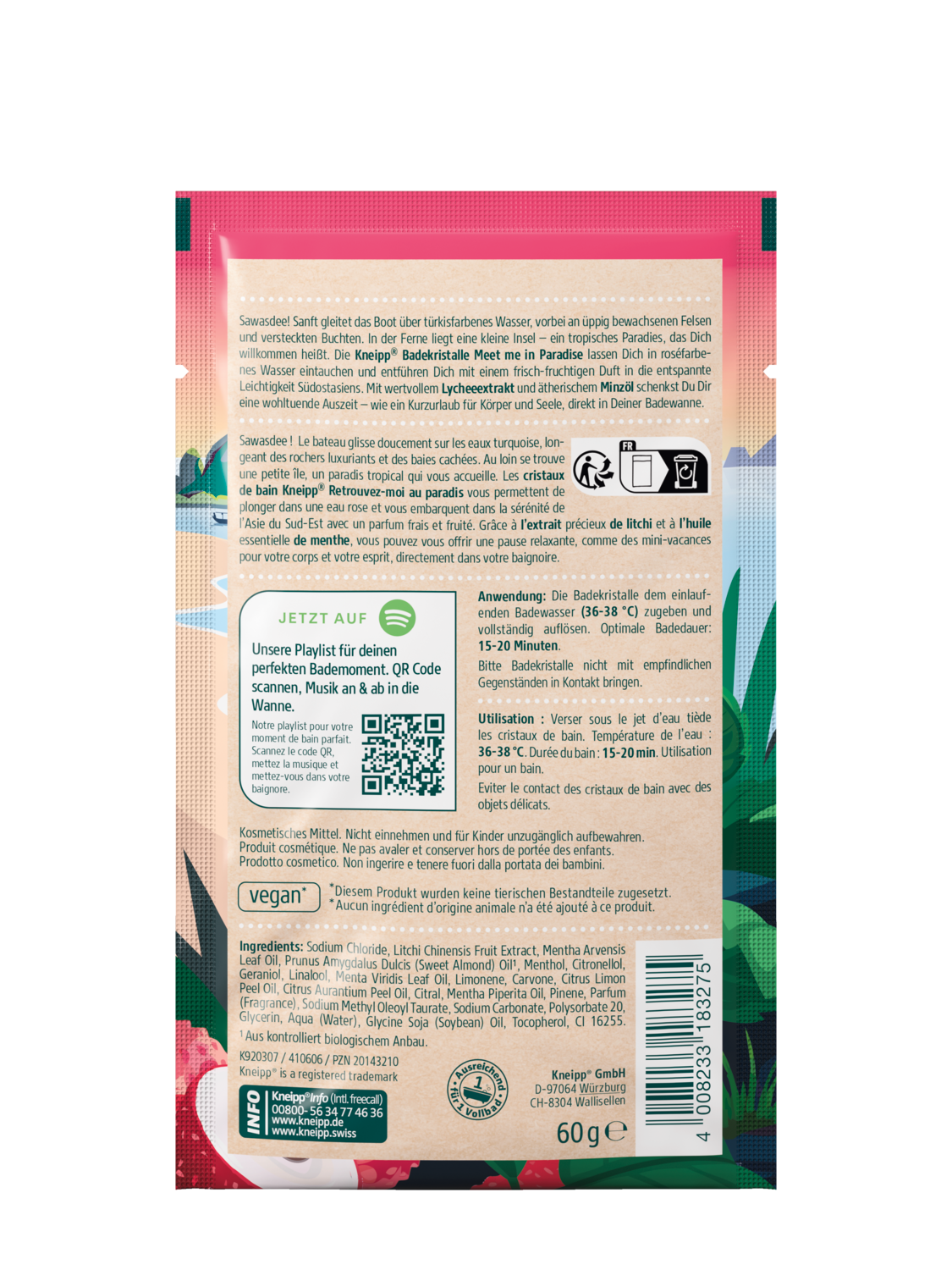 Cristaux de bain Retrouvez-moi au paradis - Vue de dos