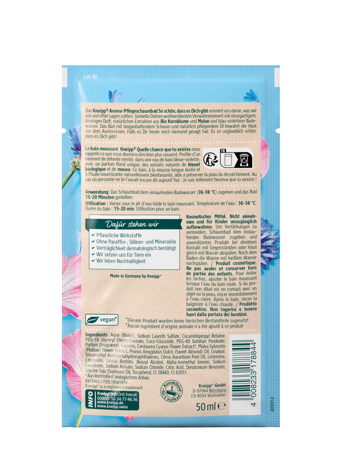 Bain moussant Quelle chance que tu existes - Vue de dos