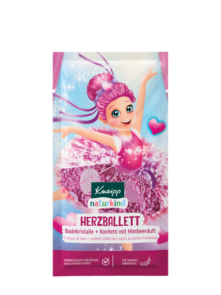 naturkind Cristaux de bain + confettis Ballet des coeurs - Vue de face