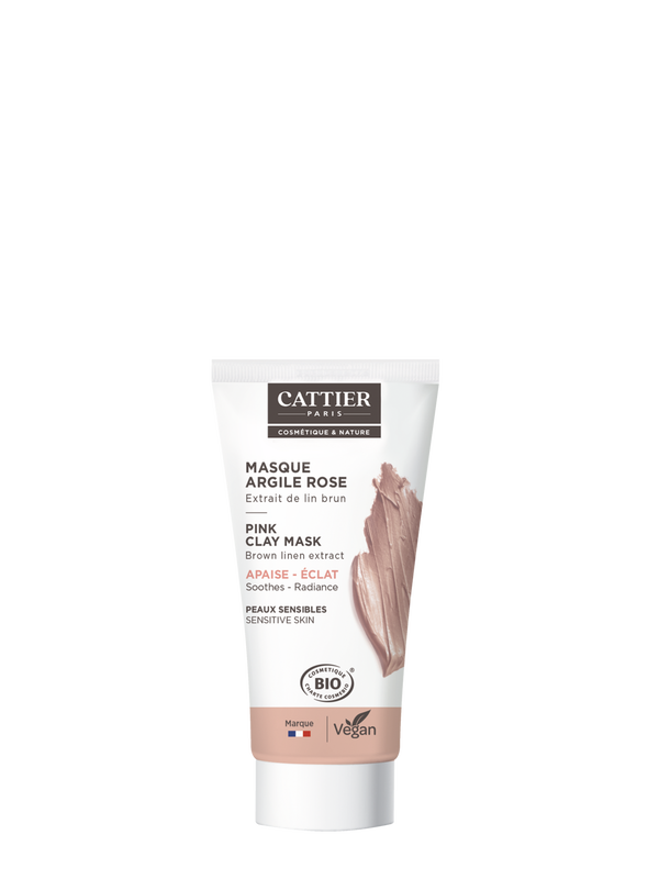 Cattier Masque argile rose pour les peaux sensibles