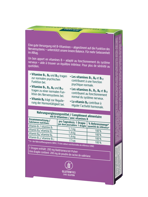 Vitamines B plus Val&eacute;riane