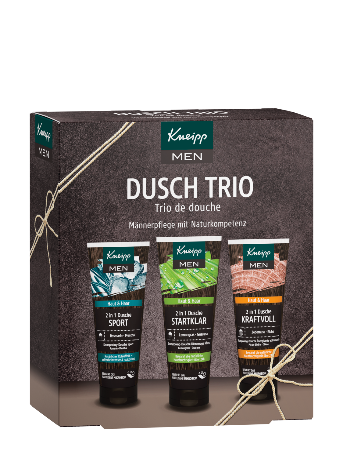 Coffret cadeau MEN Trio de douche - Vue de face
