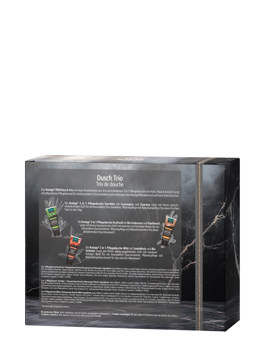 Trio de douche - Vue de dos