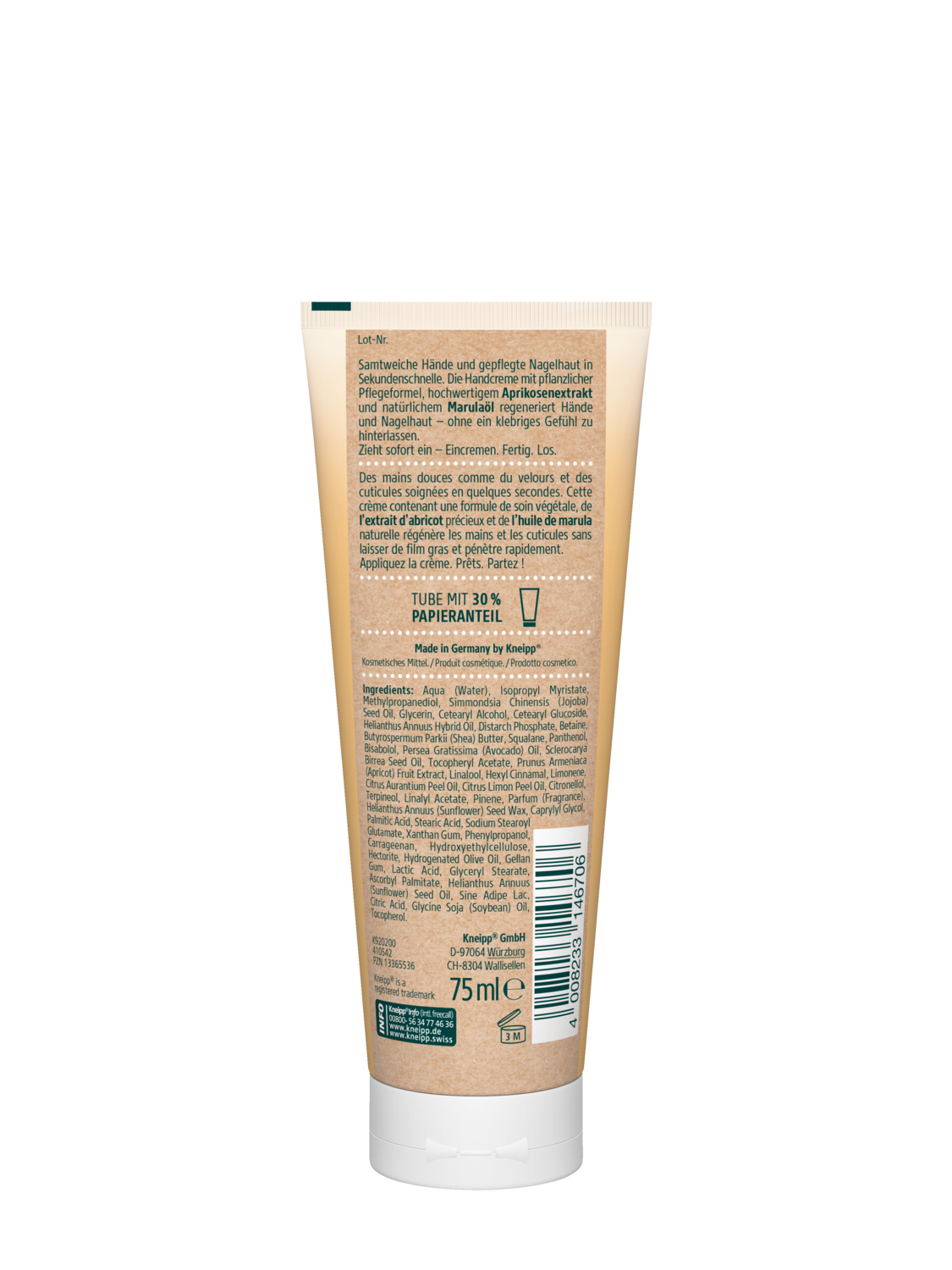 Cr&egrave;me express mains et cuticules - Vue de dos