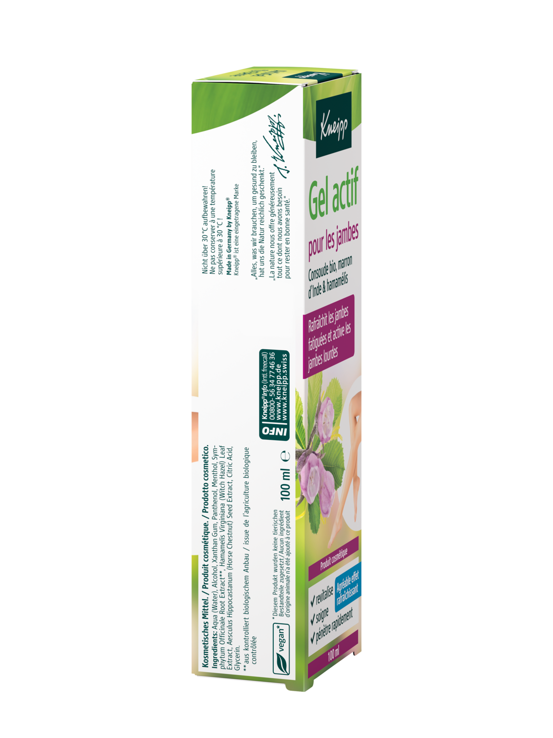 Gel actif pour les jambes - Vue de gauche