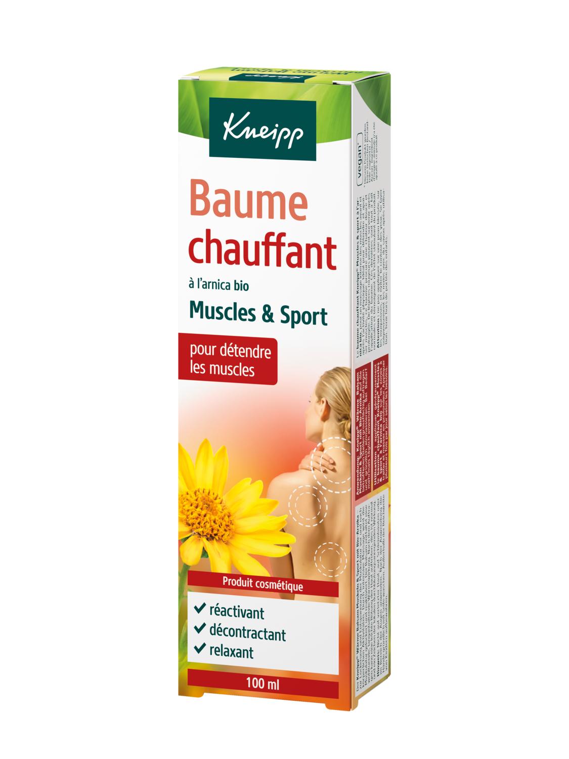 Baume chauffant &agrave; l'arnica bio - Vue de dos