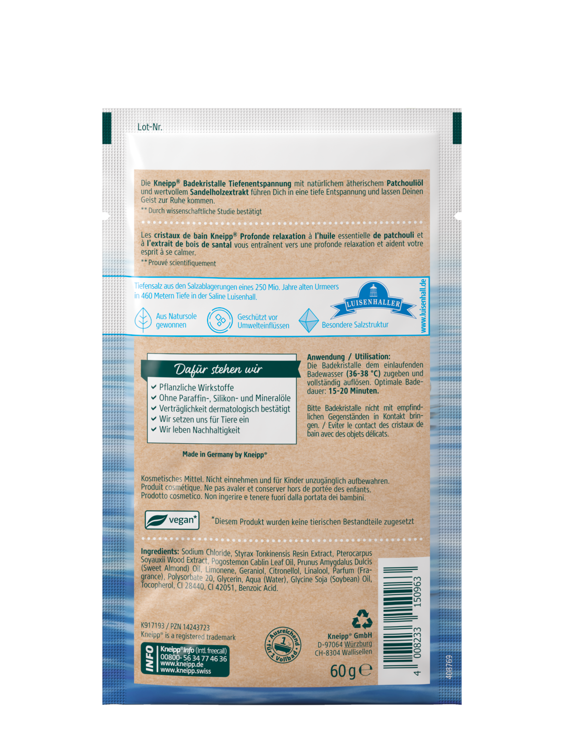 Cristaux de bain Profonde relaxation - Vue de dos