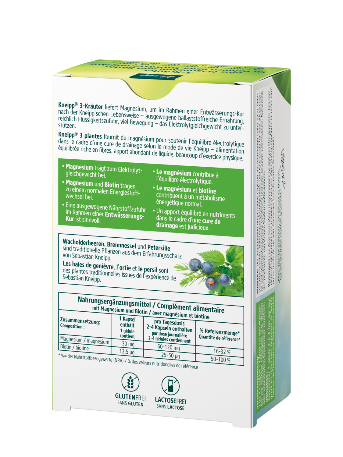 3 Plantes + Magn&eacute;sium & Biotine  Pour accompagner une cure de drainage - Vue de dos