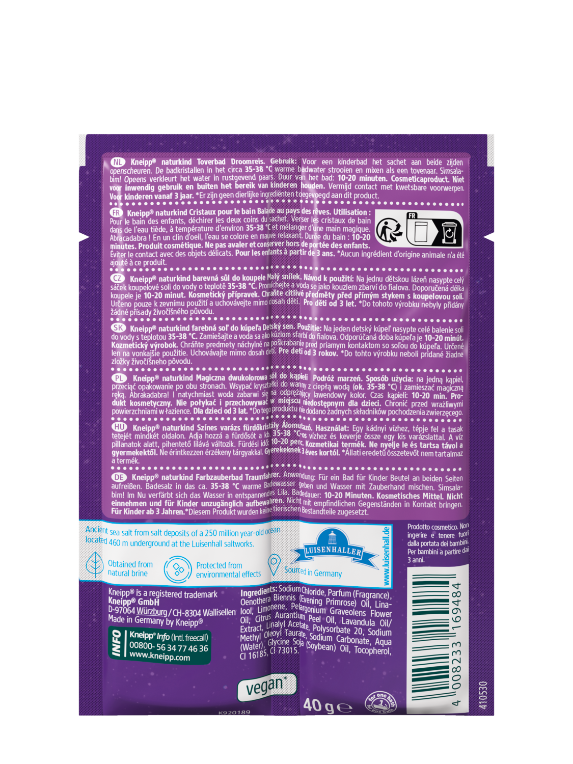 naturkind Cristaux pour le bain Balade au pays des r&ecirc;ves - Vue de dos