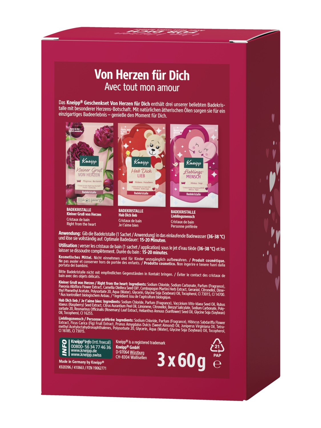 Set cadeau avec tout mon amour - Vue de dos