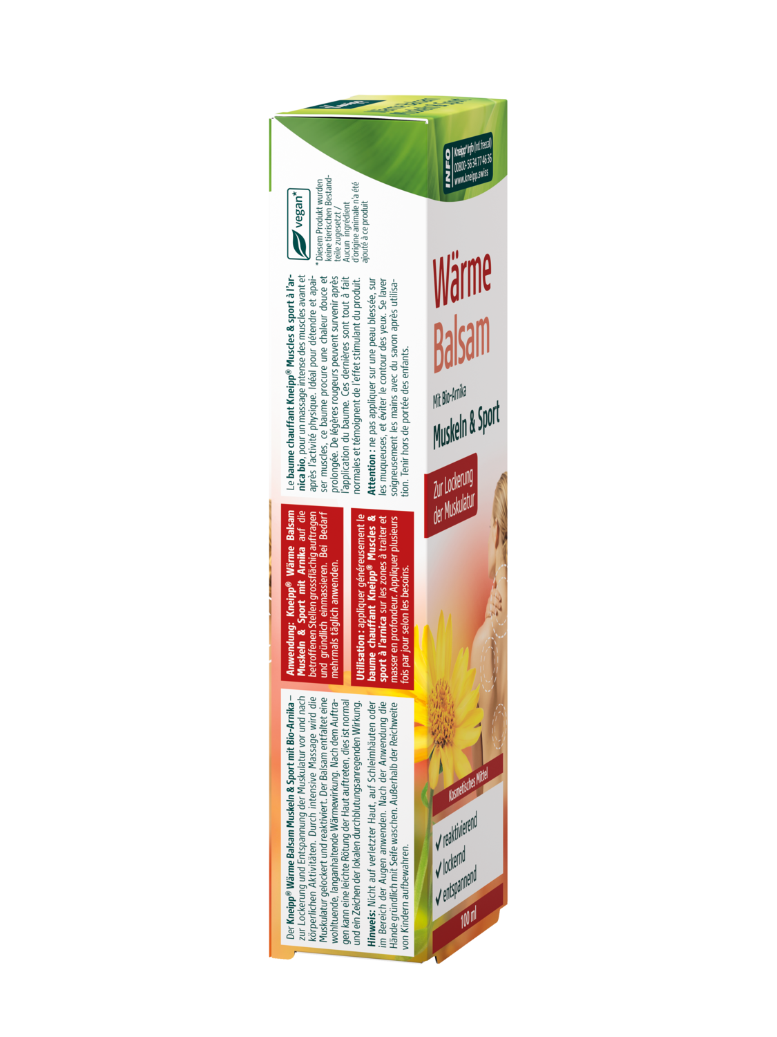 Baume chauffant &agrave; l'arnica bio - Vue de droite