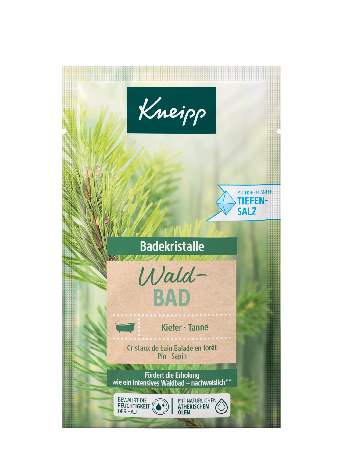 Cristaux de bain "Balade en for&ecirc;t" - Vue de face