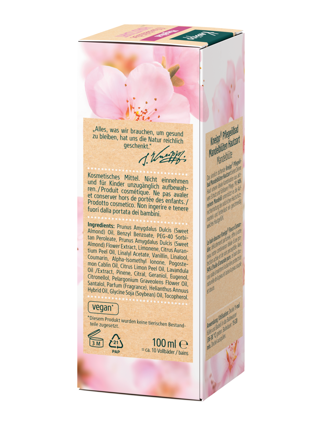 Bain douceur Fleurs d'amandier - Vue de gauche