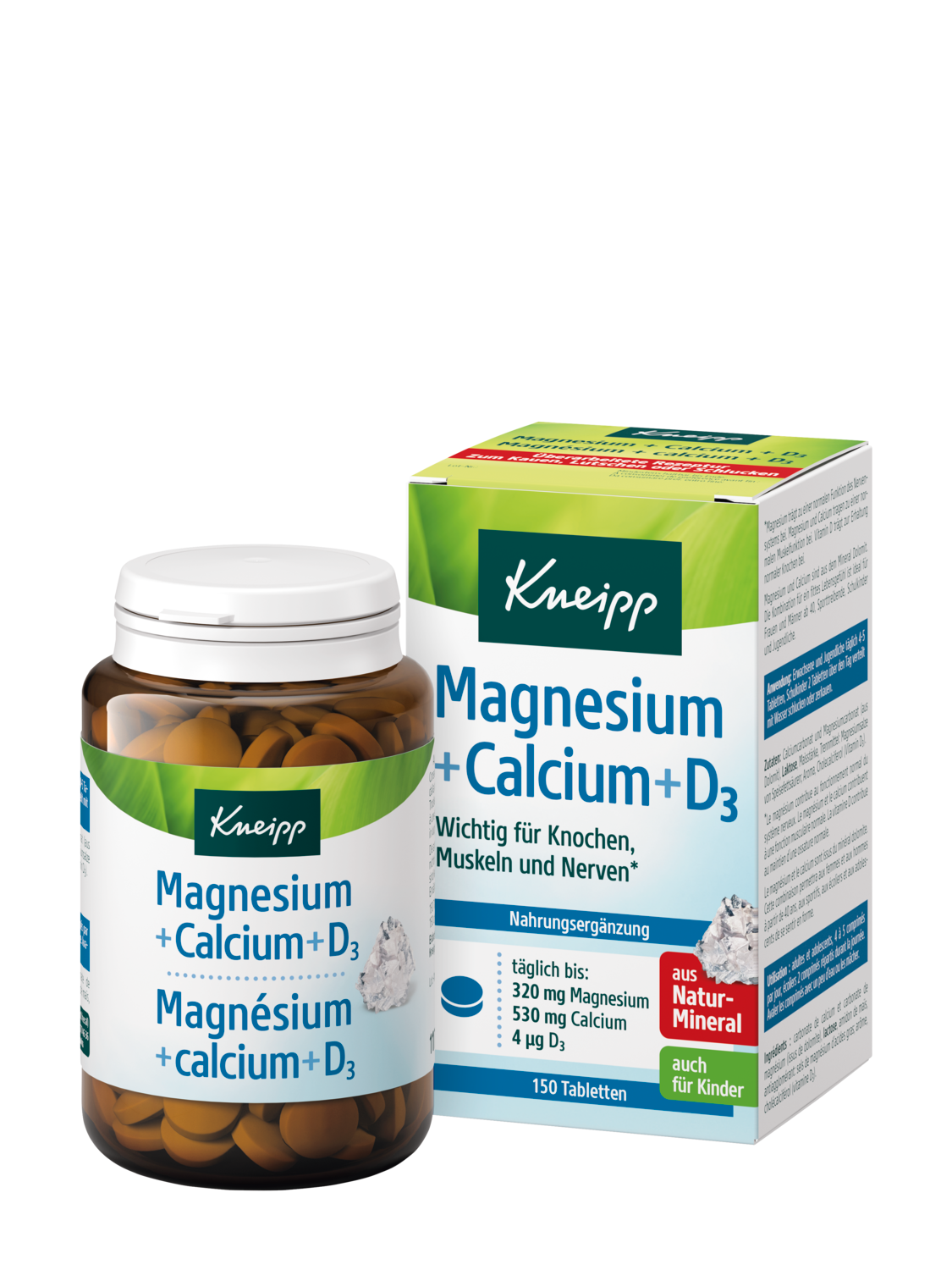 Magnesium + Calcium + Vitamin D3 - Vue de face