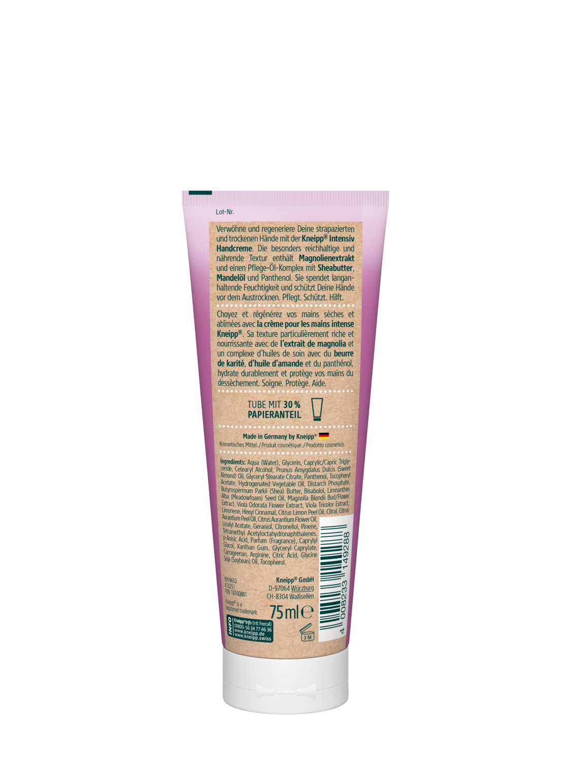 Cr&egrave;me pour les mains intense - Vue de dos