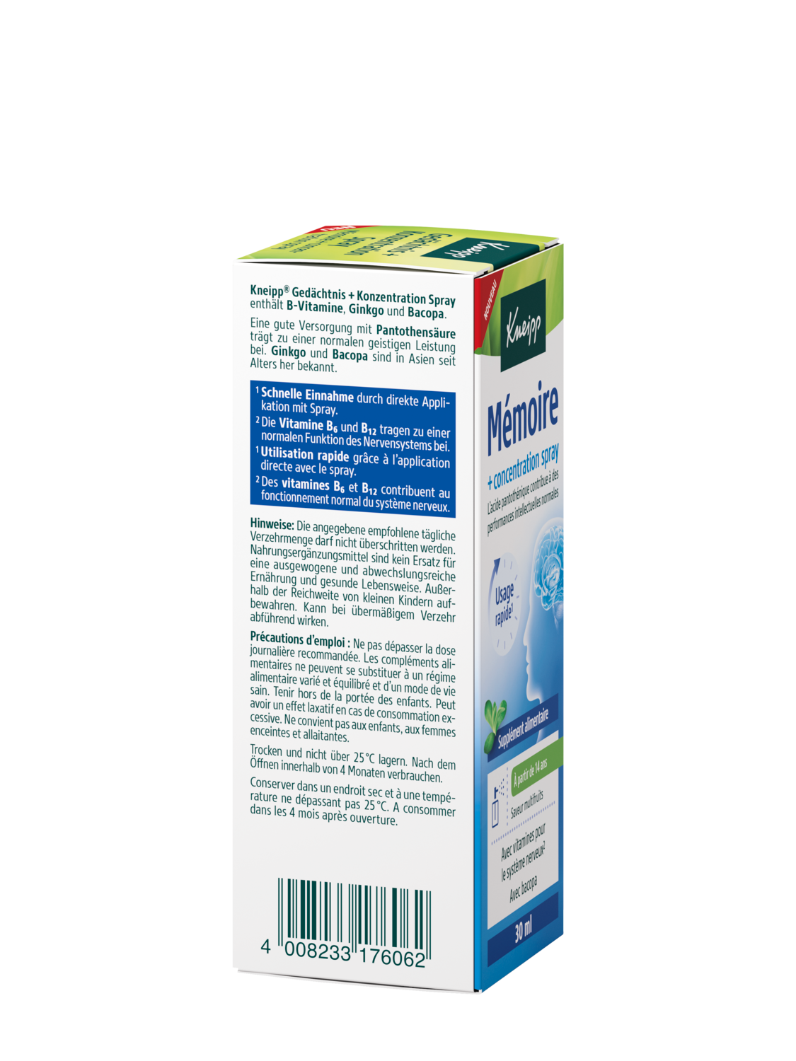 M&eacute;moire + concentration spray - Vue de gauche