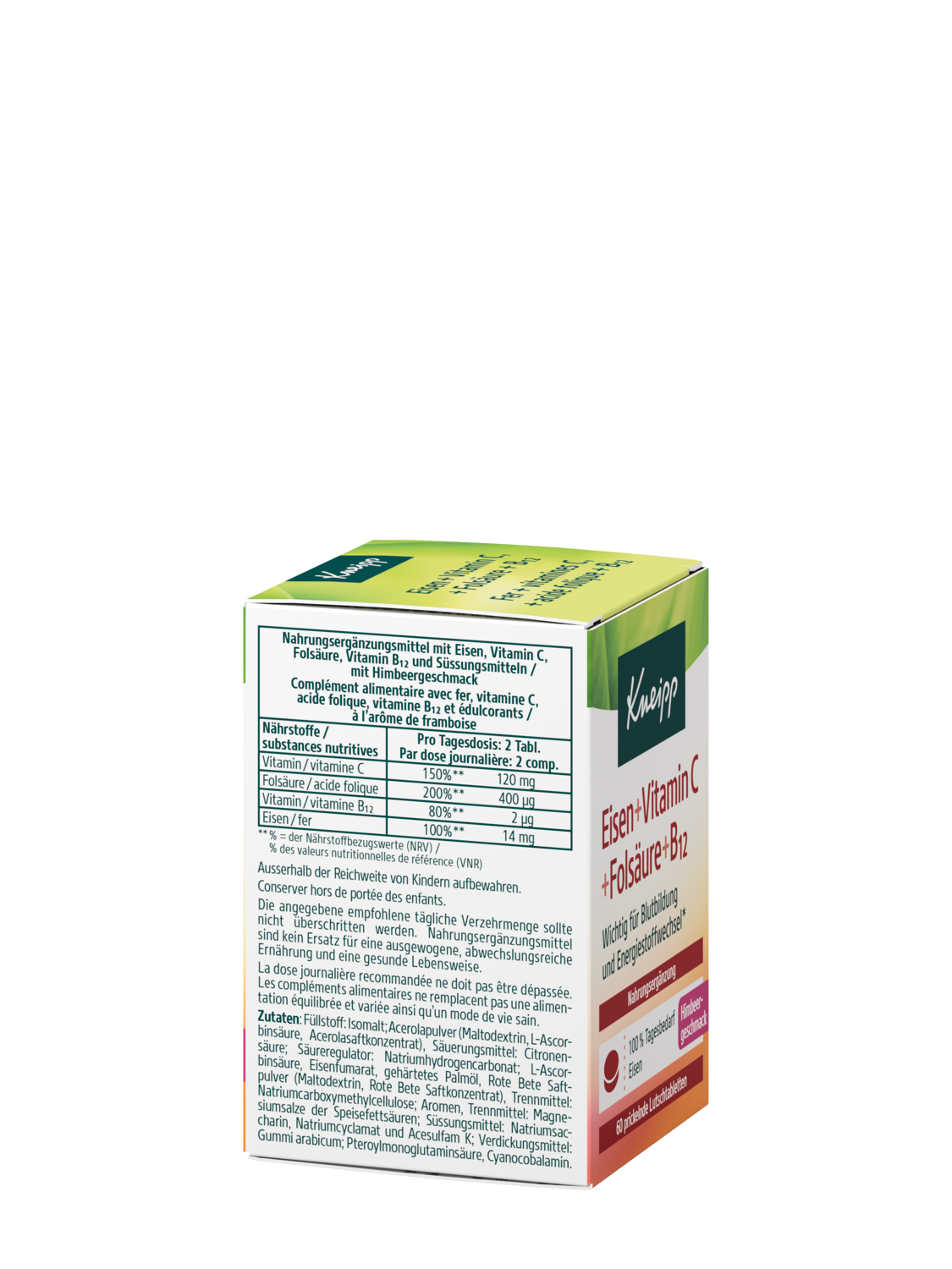 Fer + vitamines C + acide folique + B12 - Vue de droite