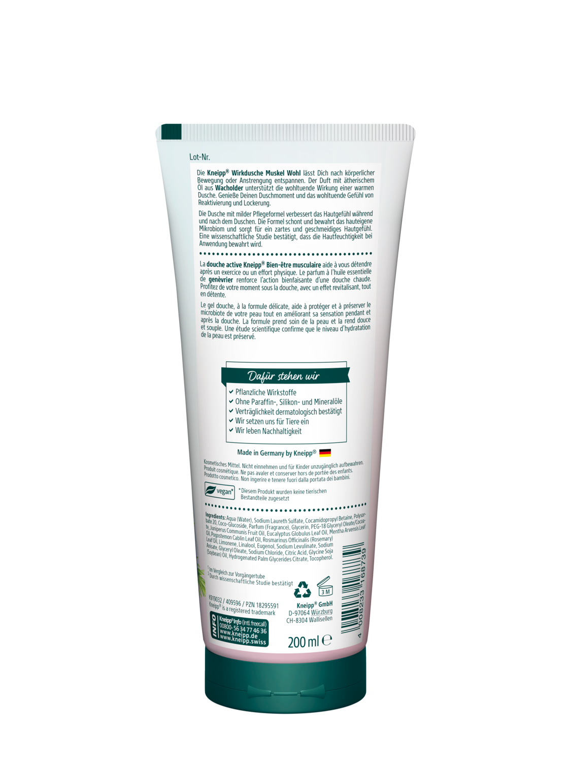 Douche active Bien-&ecirc;tre musculaire - Vue de dos