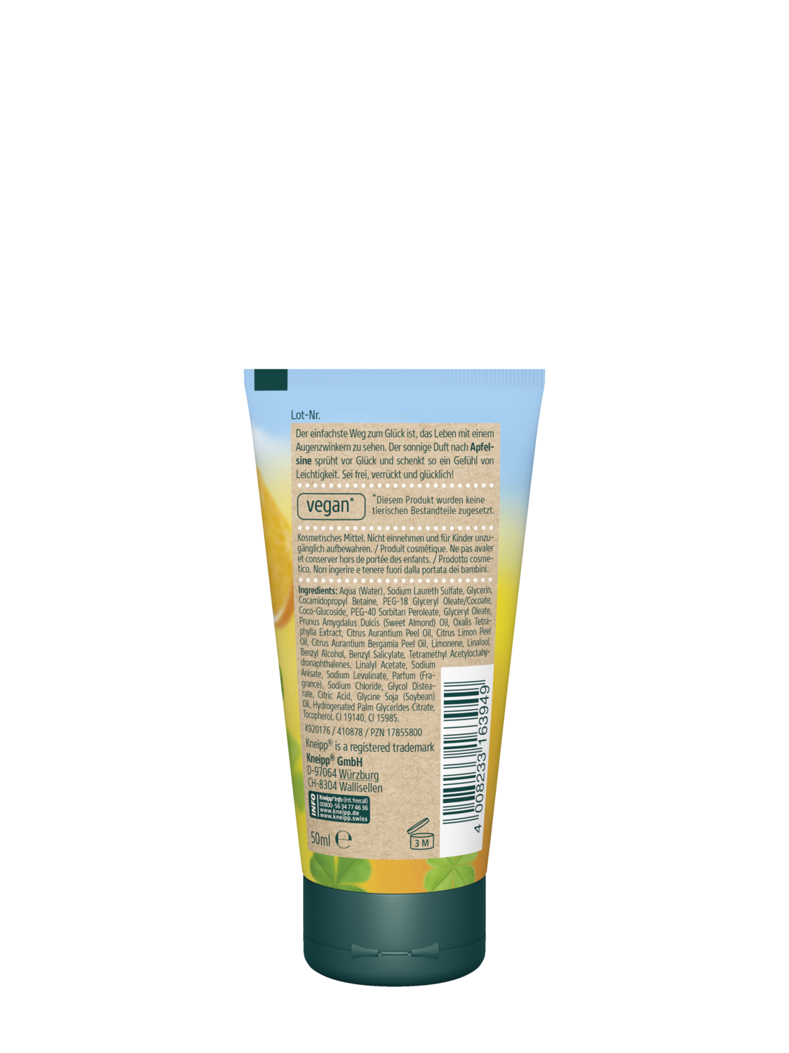 Douche Sentez-vous libre, formidable et heureux! Mini - Vue de dos