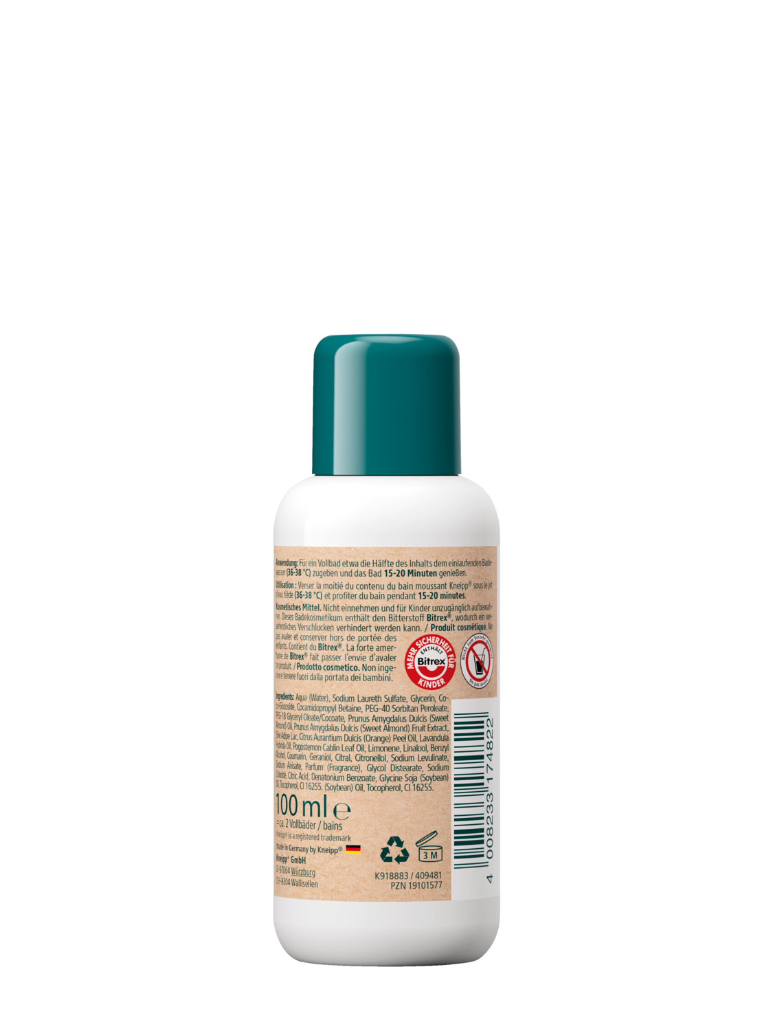 Cr&egrave;me de bain Caresse douce Mini - Vue de dos