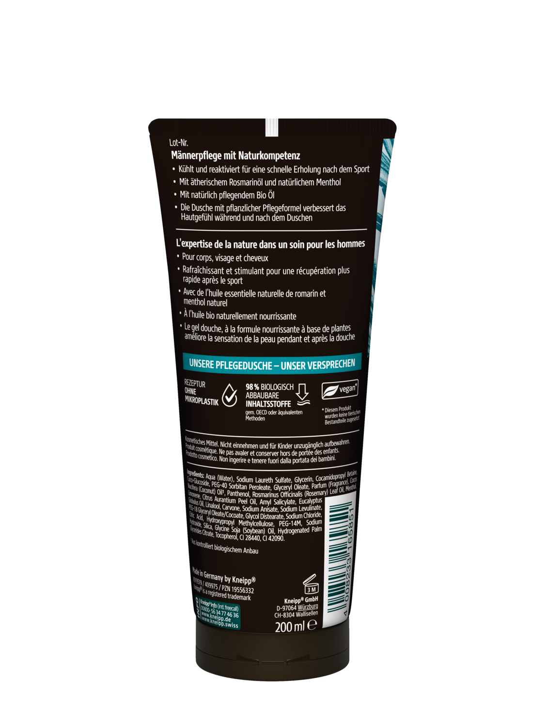 Shampooing-Douche Sport - Vue de dos