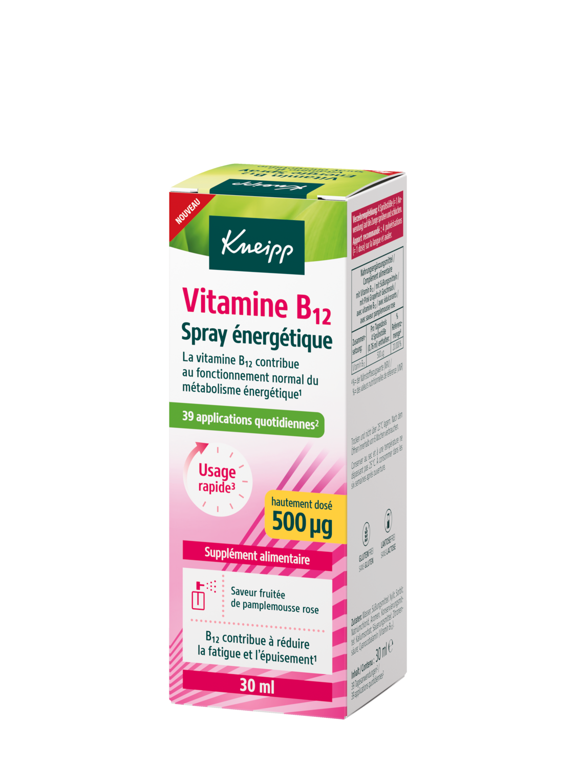 Vitamine B12 Spray &eacute;nerg&eacute;tique - Vue de dos