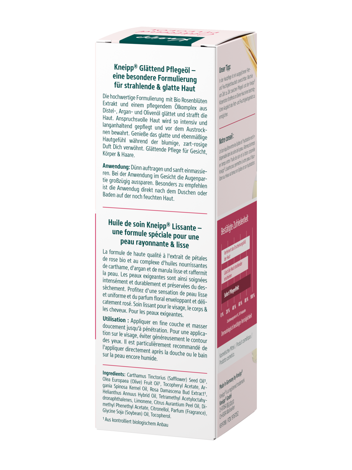 Huile de soin lissante - Vue de dos