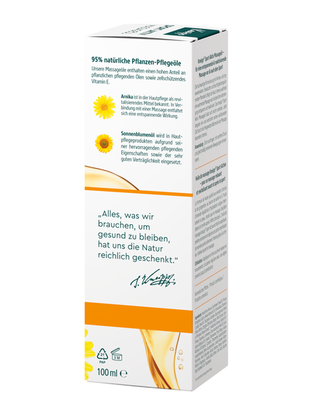 Huile de massage sport active - Vue de gauche