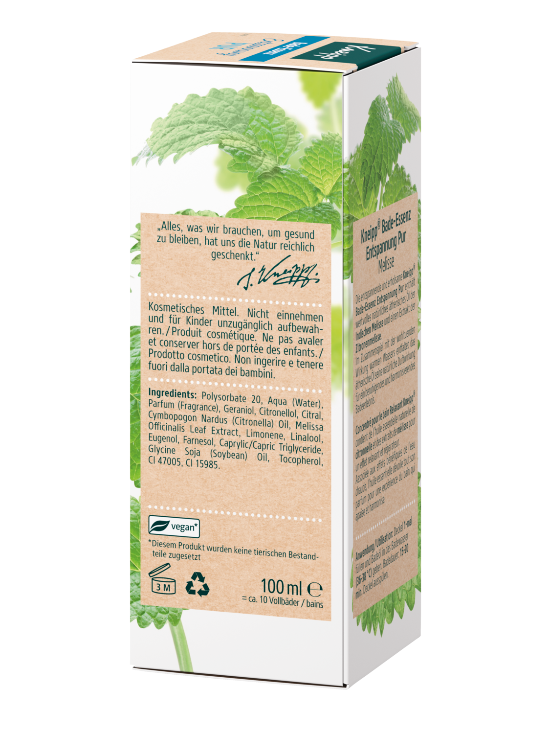 Concentr&eacute; pour le bain Relaxant - Vue de gauche