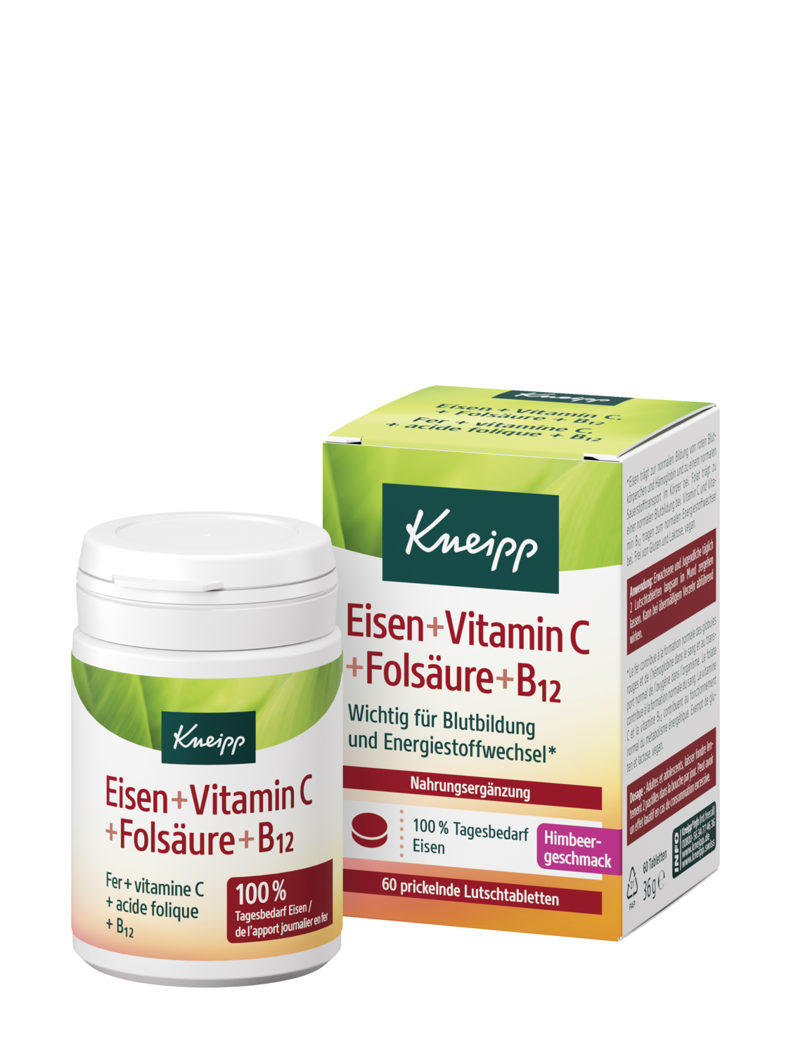 Fer + vitamines C + acide folique + B12 - Vue de face