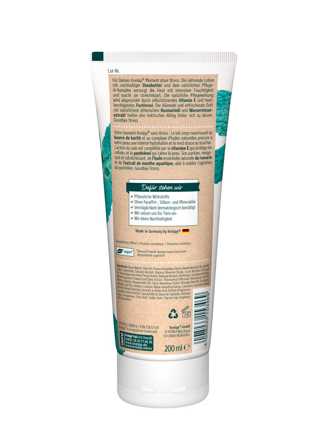 Lotion corporelle Goodbye Stress - Vue de dos